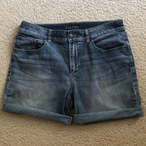 Platinum by Chico’s Pants - Platinum jean shorts, perfectly faded, can be worn with raw edge or rolled up